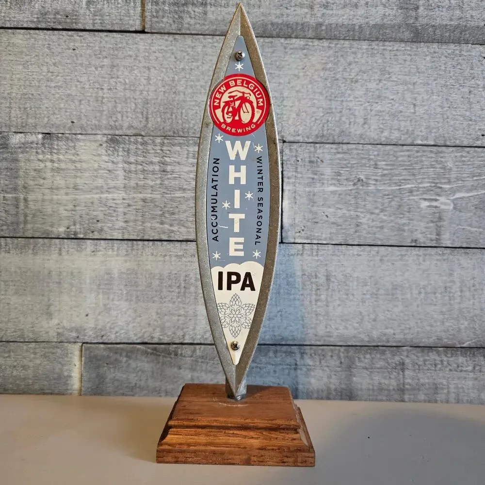 New Belgium Brewing White Winter Seasonal IPA Metal Aluminum 11” Beer Tap Handle